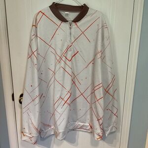 Unbranded Quarter Zip Pullover Mens 5XL White Excellent Abstract Geometric Print